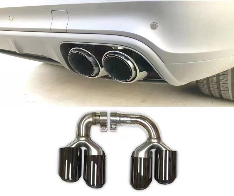 Black Sport Exhaust Muffler Tips For Porsch Cayenne E-Hybrid 9Y0 9Y3 2019-2024