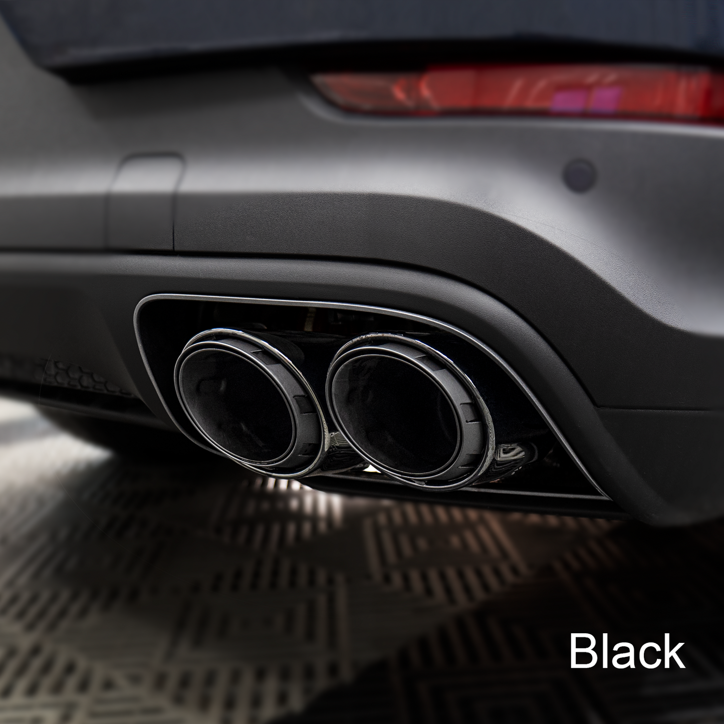 Porsche Cayenne 2019-2024 3.0T Base Black Rear Tail Exhaust Pipes Tips Muffler (3 Layers)