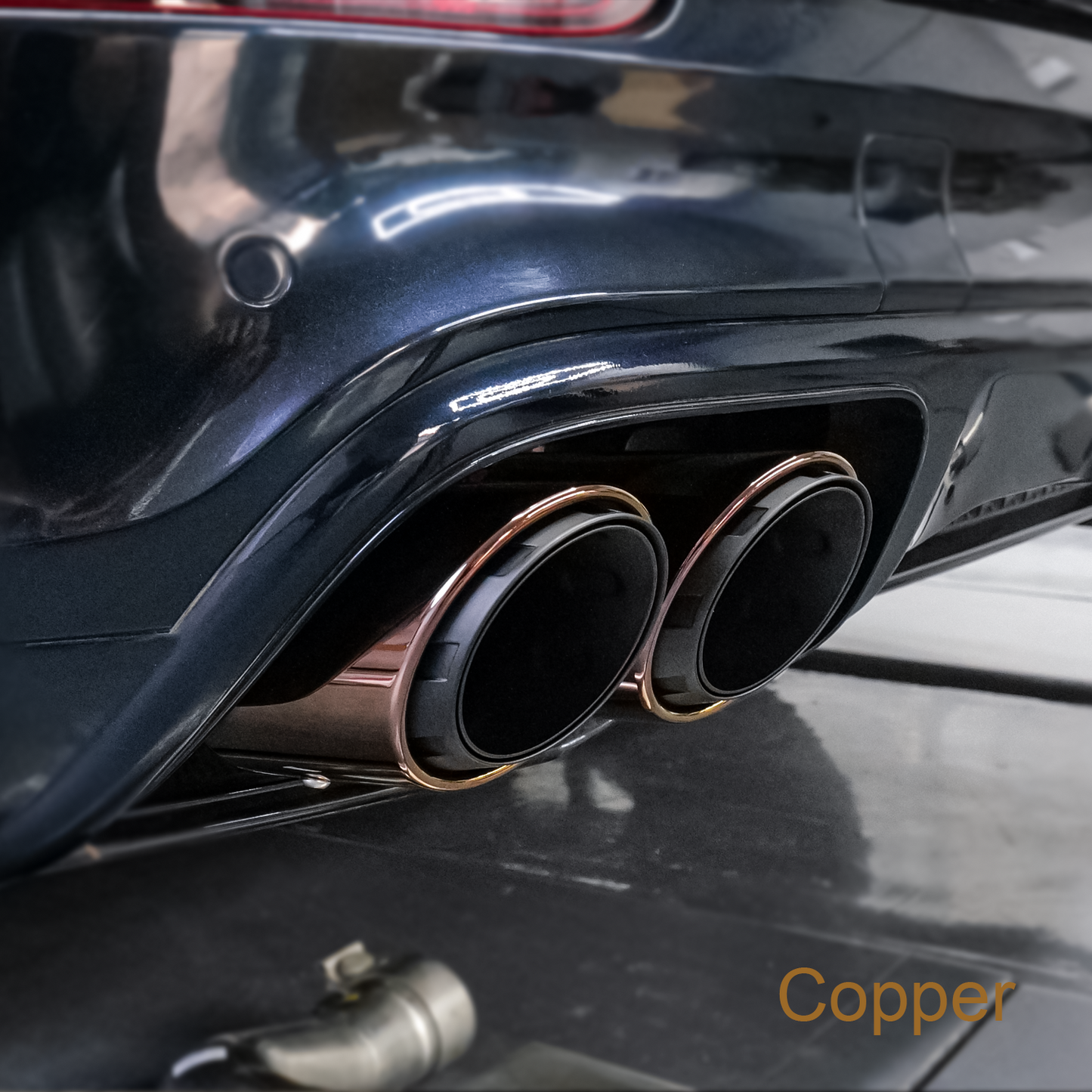 Porsche Cayenne 2019-2024 3.0T Base Black Rear Tail Exhaust Pipes Tips Muffler (3 Layers)