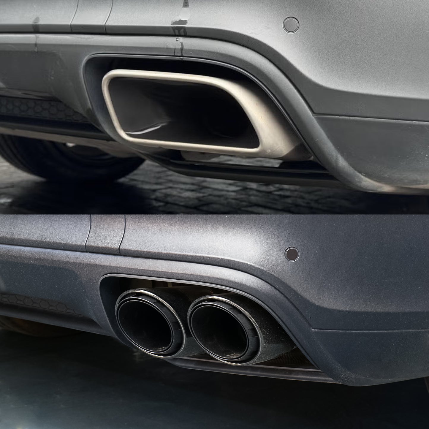 Porsche Cayenne E-Hybrid 2019-2024 Base Black Exhaust Tips Muffler Tail Pipes 3 Layers