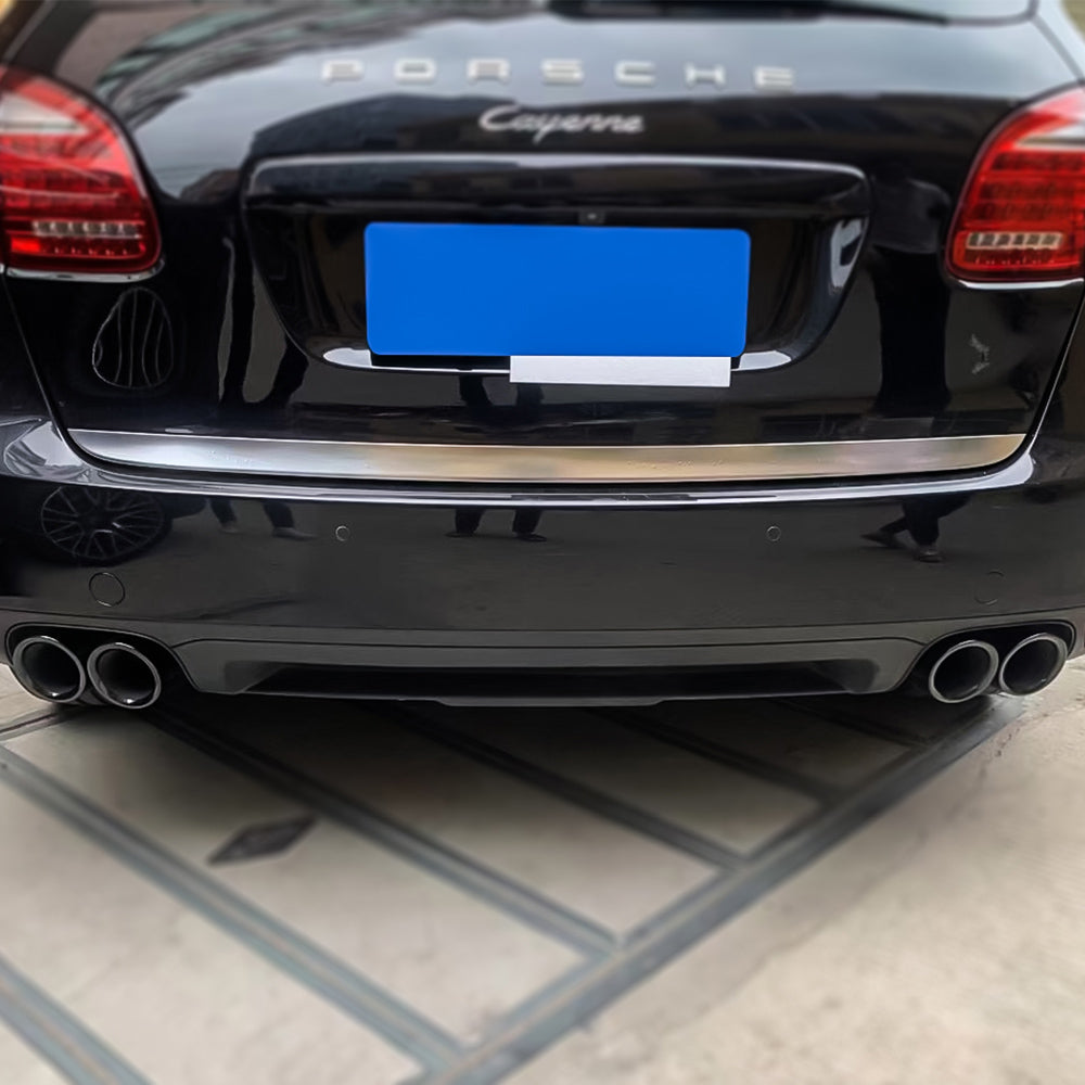 Porsche Cayenne 4.8L 2011-2014 Black Rear Tail Exhaust Pipes Tips Muffler (GTS Style)