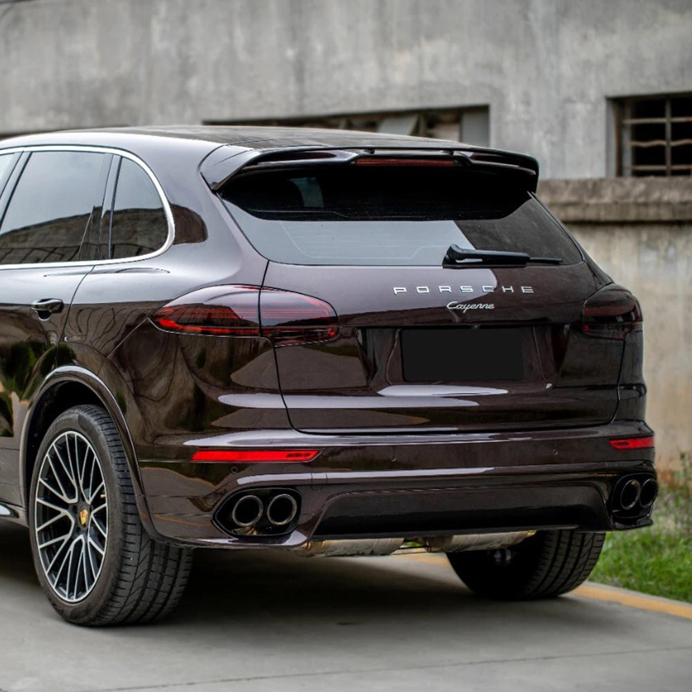 Porsche Cayenne 2015-2017 3.0T Base Black Rear Tail Exhaust Pipes Muffler Tips (GTS Style)