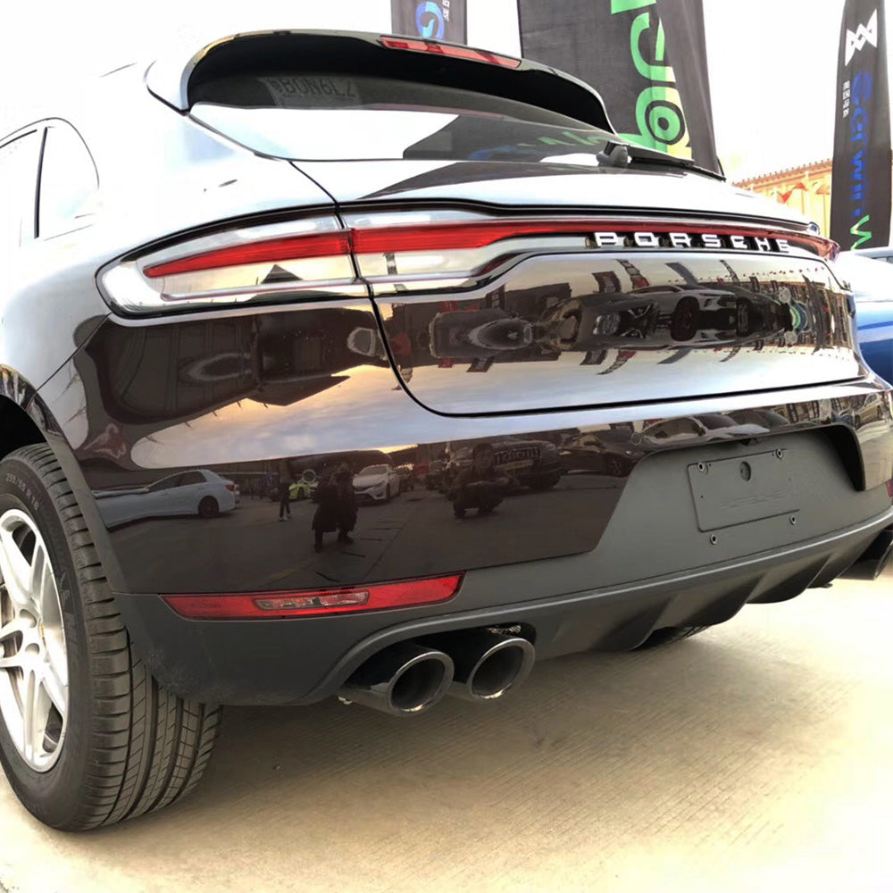 Porsche Macan 2019-23 2.0T Base Black Rear Tail Exhaust Pipes Muffler Tips (GTS Style)