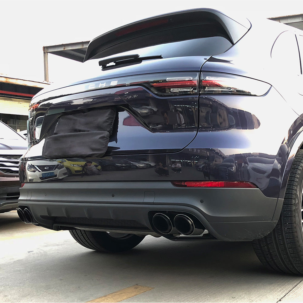 Porsche Cayenne 2018-2023 3.0T Base Negro Tubos de escape traseros Puntas Silenciador (3 capas) 