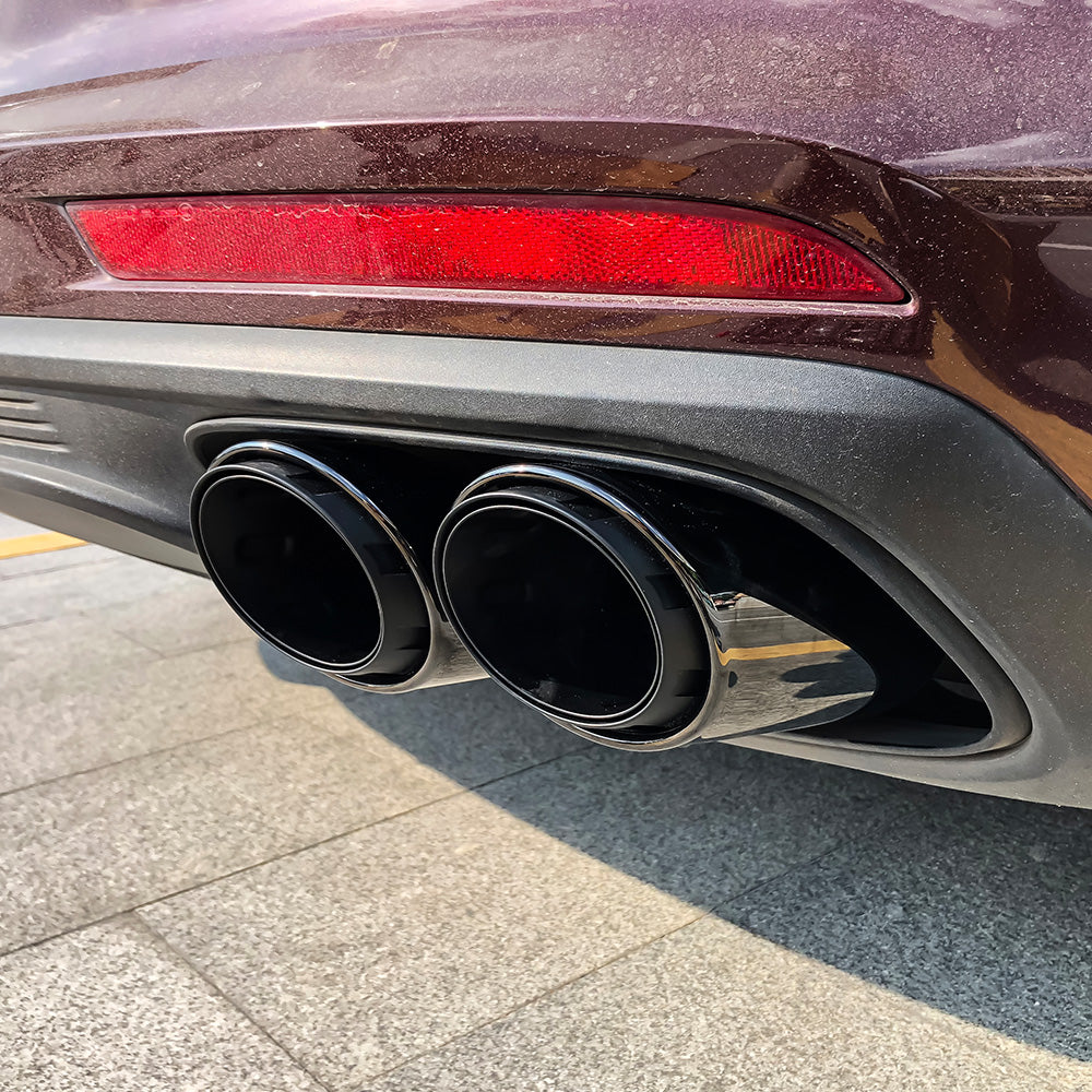 Porsche Panamera Base 2017-2023 Black Rear Tail Exhaust Pipes Muffler Tips (3 Layers)