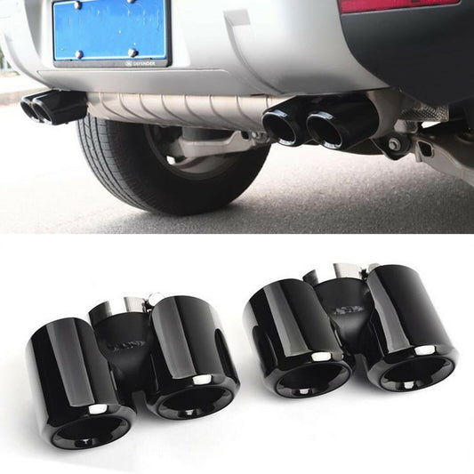 Land Rover Defender 2020-23 90 110 2.0L Black Rear Tail Exhaust Muffler Pipes Tips (Black-2.0L)